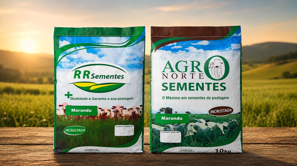 Sacarias das marcas RR Sementes e Agronorte Sementes